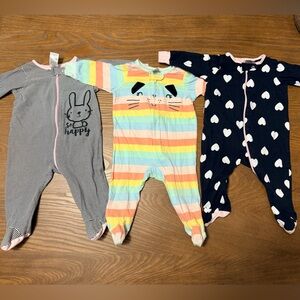 Gerber Striped and Heart Patterned Footies